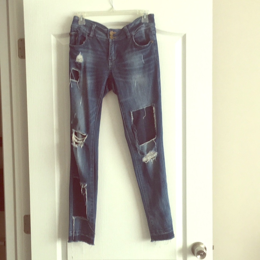 New York & Company boyfriend style dark wash jeans